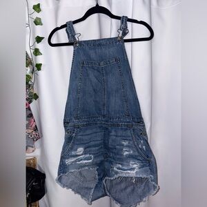 American Eagle Outfitters Light Blue Denim Overalls